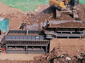 陕西时产150吨泥石分离机滚轴筛投产现场
